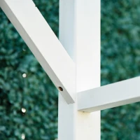 Outsunny 85" Wooden Garden Arbor for Wedding and Ceremony, Outdoor Garden Arch Trellis for Climbing Vines, Fir Wood, White(m-9)