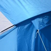 Outsunny 15' x 7.5' Taffeta/ Fiberglass 4-6 Person Lightweight Portable Outdoor Camping Tent with Carry Bag Spacious - Blue/White(m-7)