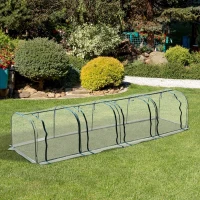 Outsunny 13' x 3' x 2.5' Mini Greenhouse, Portable Tunnel Green House with Roll-Up Zippered Doors, UV Waterproof Cover, Steel Frame, Clear(m-2)