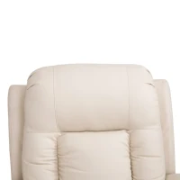 HOMCOM Luxury Faux Leather Heated Vibrating 8 Point Massage Recliner Chair with 360 Swivel and Remote, Cream White(m-2)