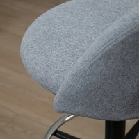 Vinsetto Ergonomic Rolling Drafting Chair for Standing Desk, Linen Office Stool with Adjustable Foot Ring and Steel Base(m-10)