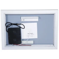 Open Box Kleankin 32" x 24" Aluminum Rectangular LED Illuminated Anti-Fog Bathroom Wall Mirror Stylish with Touch Bottons(m-9)