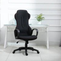 Vinsetto High Back Racing Style Gaming Office Chair Ergonomic PC Computer  Linen Fabric  Black/Red(m-2)