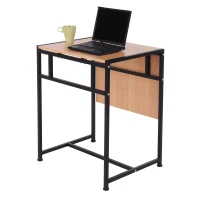HOMCOM 36" Wood Top Folding Computer Table Home Office Desk Slide Folding Writing Desk - Black(m-10)