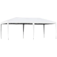 Open Box Outsunny 10x20 Pop Up Canopy Outdoor Instant Shelter Gazebo Party Tent with Carrying Bag and 2-Tier Roof - White(m-2)