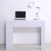 HomCom 40" Space Saving Modern Home Office Computer Desk Bookshelf Combo - White(m-8)