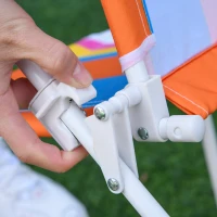 Outsunny Kids Folding Table and Chairs Set Color for Outdoor Garden Patio Backyard with Removable & Height Adjustable Sun Umbrella, Multi(m-14)