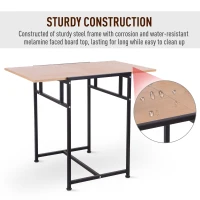 HOMCOM 36" Wood Top Folding Computer Table Home Office Desk Slide Folding Writing Desk - Black(m-8)