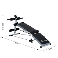 Soozier Steel Height Adjustable Multi-Position Abdominal Sit-Up Home Gym Bench with LCD Monitor and Resistance Bands(m-4)