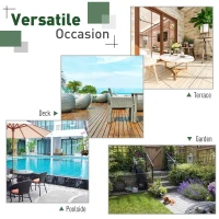 Outsunny 3 Piece Patio Furniture Set, Rattan Outdoor Sofa Set with Chaise Lounge & Loveseat, Soft Cushions, Tempered Glass Table, L-Shaped Sectional Couch, Gray(m-6)