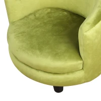 Qaba Velvet Kids Armchair Kids Furniture with Armrest, Plastic Legs - Green(m-10)