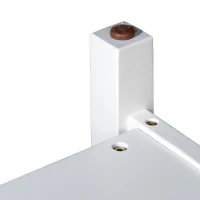 HomCom Modern 2-Tier Acacia Wood End Table Side Desk with Cup Holder and Lower Shelf - White(m-11)