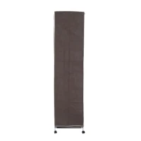 HomCom 79" x 39" Rolling Portable Clothes Closet Wardrobe Rack (Brown)(m-5)