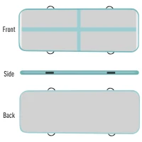 Soozier Gym Exercise Mat 16.5’ Air Track - Light Grey/Green(m-4)