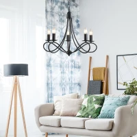 HOMCOM 5 Lamp-socket Foldable Retro Pendant Lamp Wrought Iron Decoration Lamp(m-2)