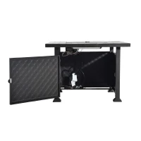 Outsunny 45" Square Slate Tile Mantel LP Gas Fire Pit Table(m-7)