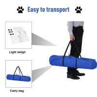 PawHut Sturdy Dog Weaves Poles Pet Speed and Agility Equipment Dogs Obstacle Outdoor w/ Storage Bag(m-4)