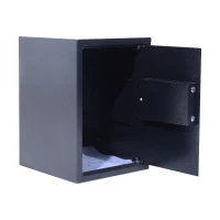 HomCom 20" x 14" x 14" Two Shelf Home Security Safe with Electronic Keypad - Black(m-5)