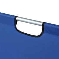 Outsunny 2-Person Folding Aluminum Love Seat Camping Chair - Blue(m-10)