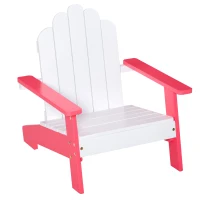 Outsunny Kids Adirondack Chair Wooden Classic Lounge Indoor for Backyard Deck Beach Garden Room 20" x 19.75" x 20.75" Red(m-1)