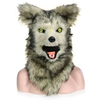 HomCom Grey Wolf Costume Mouth Mover Hood(m-4)
