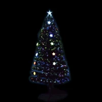 HomCom 5' Artificial Holiday Decoration Star Light Christmas Tree - Green(m-3)