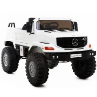 Aosom 12V Mercedes-Benz Zetros Kids Ride On Car Off Road Truck with Remote Control - White(m-1)