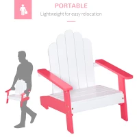 Outsunny Kids Adirondack Chair Wooden Classic Lounge Indoor for Backyard Deck Beach Garden Room 20" x 19.75" x 20.75" Red(m-4)
