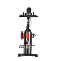 Soozier Pro Upright Stationary Exercise Cycling Bike w/ LCD Monitor - Black and Red(m-2)