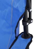 Outsunny Oxford Sports Folding Metal Camping Chair with an Overhead Shade Canopy & an Included Side Cup Holder - Blue(m-8)