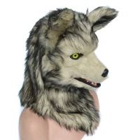 HomCom Grey Wolf Costume Mouth Mover Hood(m-1)