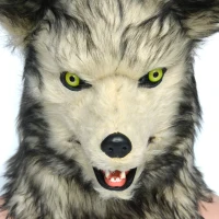 HomCom Grey Wolf Costume Mouth Mover Hood(m-7)