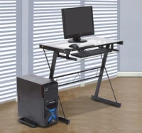 HomCom 30” Modern Glasstop Office Computer Workstation Desk(m-3)