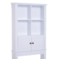 HomCom Freestanding Over-The-Toilet Bathroom Storage Cabinet - White(m-5)