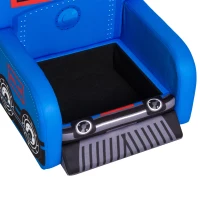Qaba 17" Multi Spandex Storage Sofa Chair for Kids - Train Engine Locomotive(m-12)