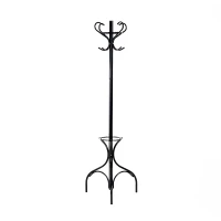 HomCom 69" Metal Coat Garment Rack with Umbrella Stand - Black(m-4)