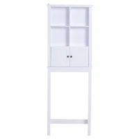 HomCom Freestanding Over-The-Toilet Bathroom Storage Cabinet - White(m-3)