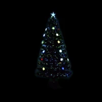 HomCom 5' Artificial Holiday Decoration Star Light Christmas Tree - Green(m-5)