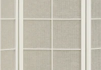 Monarch 3-Panel Contemporary Folding Privacy Screen Room Divider with Fabric Inlay - White Wood Frame(m-3)