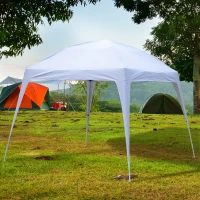 Outsunny 9.75' Large Dome Outdoor Portable Folding Sun Shade Pop Up Tent Canopy - White(m-2)