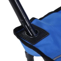 Outsunny Oxford Sports Folding Metal Camping Chair with an Overhead Shade Canopy & an Included Side Cup Holder - Blue(m-6)
