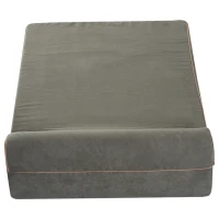 PawHut 48" x 30" Suede Padded Orthopedic Memory Foam Bolster Pet Dog Bed - Army Green with Brown Liner(m-5)