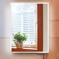 Kleankin 24" x 32" Vertical LED Illuminated Wall Mount Square Backlit Bathroom Mirror(m-4)