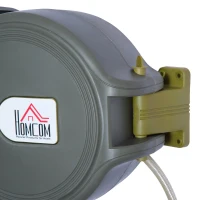 HomCom 1/2" x 65' Retractable Auto-Rewind Wall Mounted Garden Water Hose Reel(m-9)