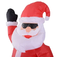 HomCom 7' Outdoor Animated Christmas Inflatable Santa on a Snowmobile(m-10)