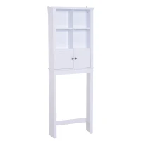 HomCom Freestanding Over-The-Toilet Bathroom Storage Cabinet - White(m-2)