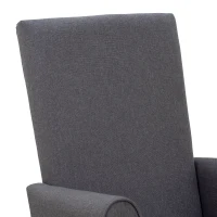 HomCom 2 Piece Rubberwood Linen Glider Rocking Chair with Ottoman Set - Grey(m-9)