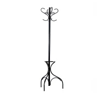 HomCom 69" Metal Coat Garment Rack with Umbrella Stand - Black(m-1)