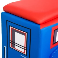 Qaba 17" Multi Spandex Storage Sofa Chair for Kids - Train Engine Locomotive(m-9)