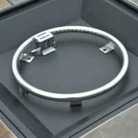 Outsunny 32” 40,000 BTU Lava Rock Gas Grill Tile Table Top Wicker Fire Pit(m-7)